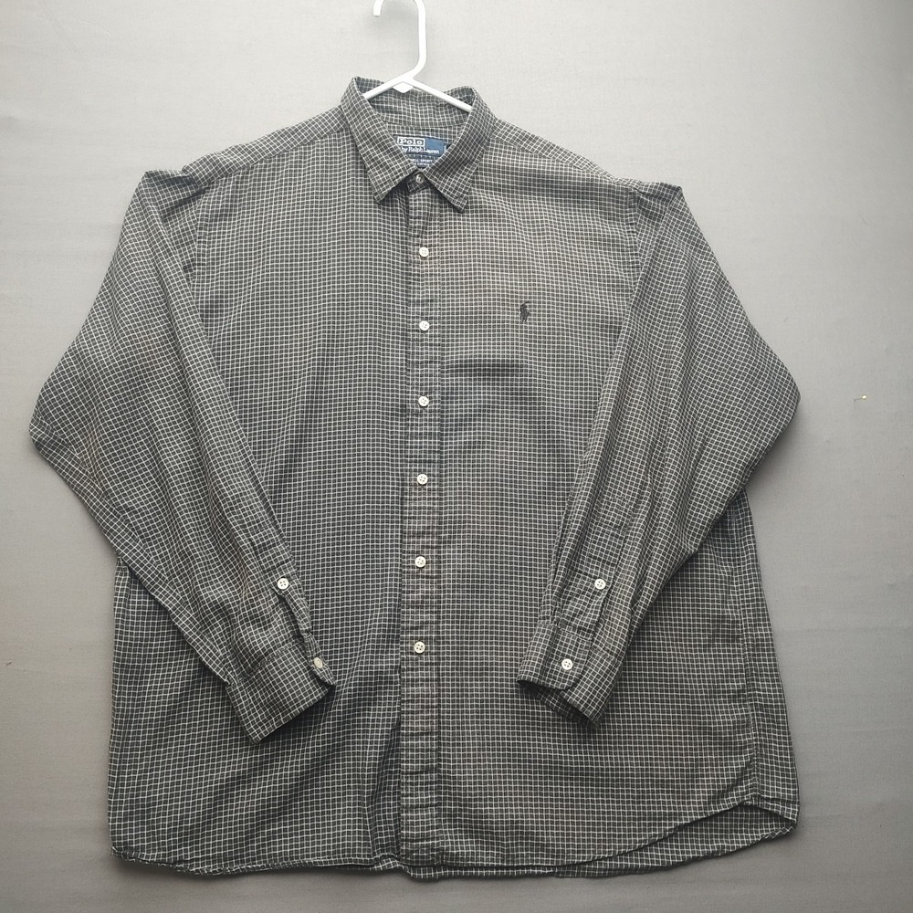 Ralph Lauren Lowell Sport Polo Men's Black Plaid Button Up Shirt‎ Long Sleeve XL